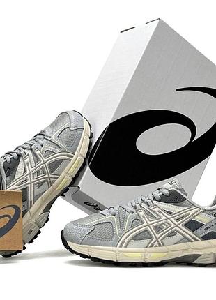 Женские кроссовки asics gel kahana 8 светло серые стильные кроссы ассикс гел кахана дышащие из сетки на весну лето вьетнам 41
