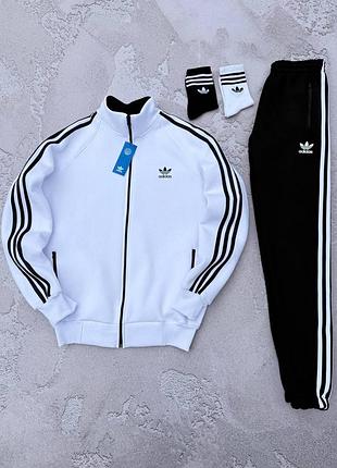 Спортивный костюм adidas черно-белый зимний мужской m