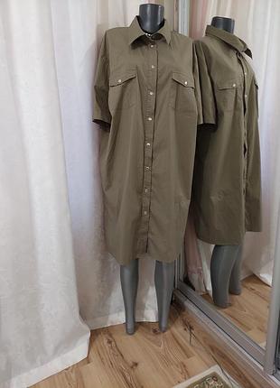 Котонове з кишенями плаття 👗 сорочка великого розміру