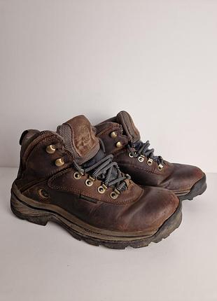 Ботинки женские кожаные timeberland white ledge mid waterproof тимберленд темно коричневые трекинговые