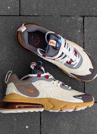 Кроссовки nike air max 270 react eng х travis scott бежевые 45
