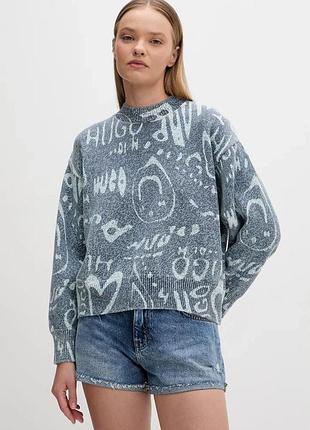 Urbanshop com ua hugo blue свитер женский хлопковый slicary_b серый 50554353 размеры запитуйте