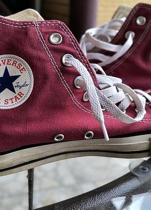 Converse chuck taylor all star high бордовые кеды оригинал 42.5 eur / 27.5 см