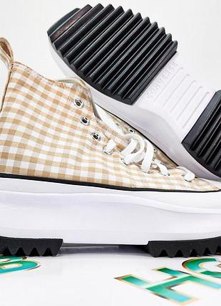 Оригінальні кеди converse run star hike platform gingham