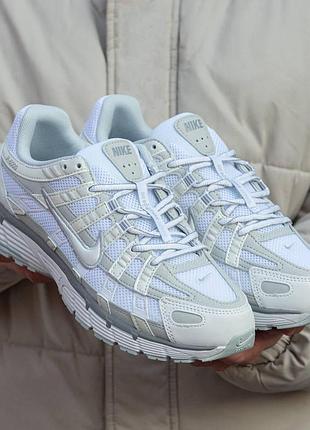 Кроссовки nike p-6000 white grey белые 45