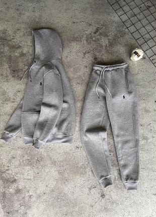 Спортивный костюм polo ralph lauren на флисе серый m