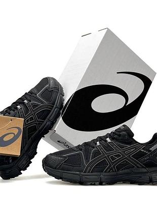 Мужские кроссовки asics gel kahana 8 черные кросы асикс гел кахана воздухопроницаемые из сетки на весну лето вьетнам 45