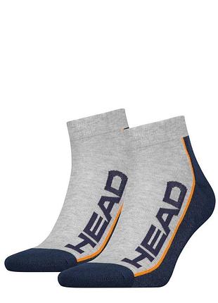 Носки head stripe quarter 2-pack синий, серый уни 35-38
