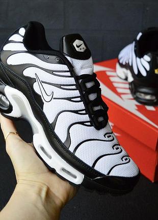 Жіночі кросівки nike air max tn plus білі з чорним осіні кросівки найк тн для дівчини 38(24см)