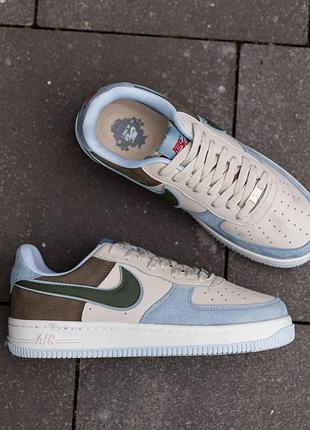 Кеды nike air force white blue brown мужские весна 45