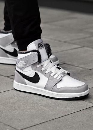 Кроссовки nike jordan 1 зимние мужские