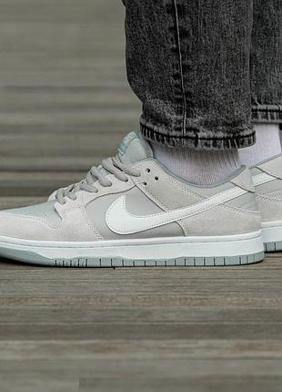 Кеды nike sb dunk grey suede серые мужские 43