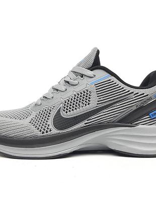 Чоловічі літні кросівки nike zoom winflo petrol сірі з синім модні кросівки найк зум наскрізна сітка 45(28.5см)