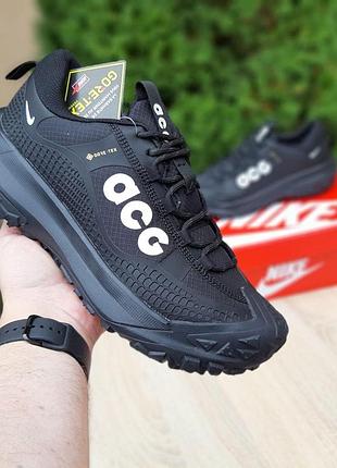 Теплые зимние мужские термо кроссовки nike acg mountain fly 2 low gore tex черные с белым мужские кроссовки найк на гортекс 43(27.5см)
