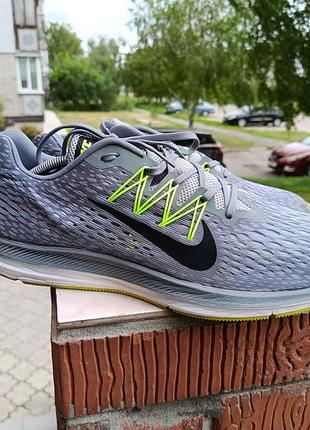 Кросівки nike air zoom winflo 5 grey/neon оригінал — розмір 48.5 (32 см)