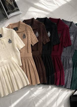 Костюм двойка женский из трикотажа футболка поло+юбка