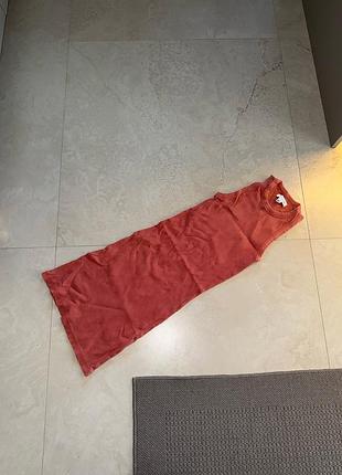 Сукня в рубчик міді сукня рубчик міді миди платье плаття бавовняна хлопковое хлопок бавовна