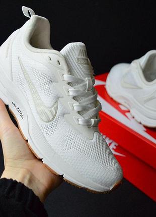 Жіночі літні кросівки nike air zoom молочні на коричневій підошві весіння кросівки найк зум 41(26см)