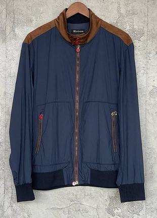 Чоловіча куртка з шкіряними вставками kiton
