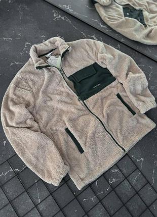 Чоловічий плюшевий бежевий худі lacoste модна оверсайз толстовка лакосте для хлопця xl