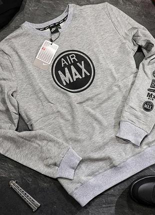 Мужская кофта свитшот аир макс air max gray серый m xl