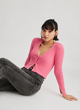 Светр кардиган рожевий pull&bear розмір с