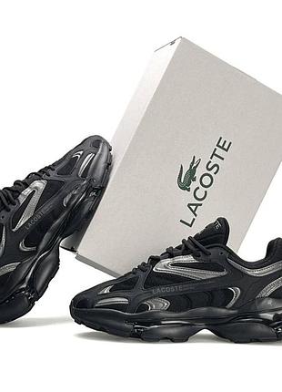Мужские кроссовки lacoste l003 2k24 черные кроссы текстильные лакосте кожаные обувь на лето весна вьетнам 44