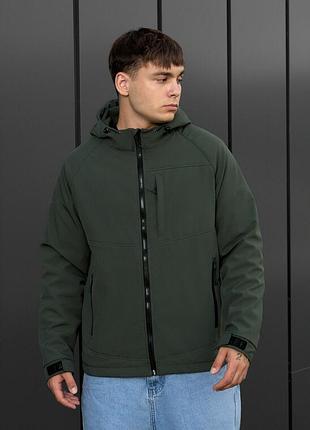 Демисезонная куртка цвета хаки staff soft shell cu khaki