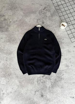 Свитер lacoste с замочком 3/4 zip мужской черный m