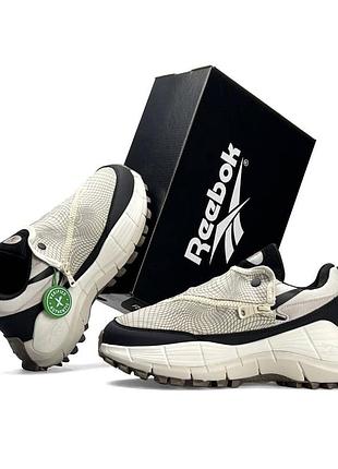 Мужские стильные кроссовки reebok zig kinetica 2.5 edge x spyder бежевые рибок кинетика спайдер дышащие водостойкие на весну лето