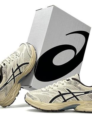 Женские повседневные кроссовки asics gel flux 4 бежевые модные кожаные на лето красивые ассикс гель флюкс популярные брендовые