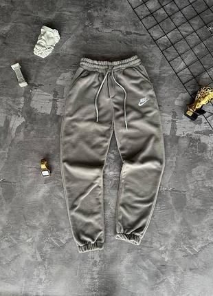 Спортивные штаны nike утепленные зимние мужские серые xxl