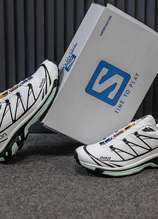 Чоловічі кросівки на літо salomon xt 6 білі якісні саломон на теплий період щоденні дихаючі з мʼякою підошвою