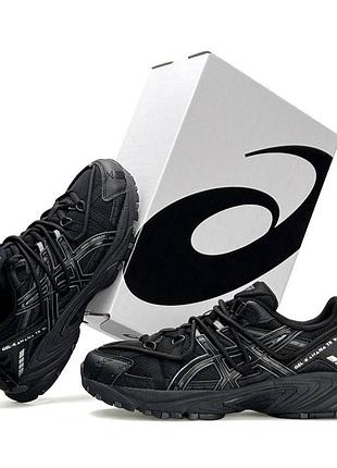 Мужские кроссовки asics gel kahana tr v2 черные кожаные асикс гел кахана тр текстильные на лето весна вьетнам