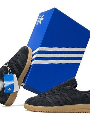 Жіночі ретро кросівки adidas bermuda чорні класичні вуличні з натуральної замші повсякденні адідас бермуда якісні на весну