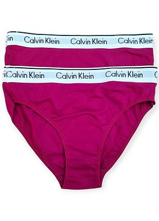Жіночі трусики-сліпи calvin klein малиновий колір 2 шт.