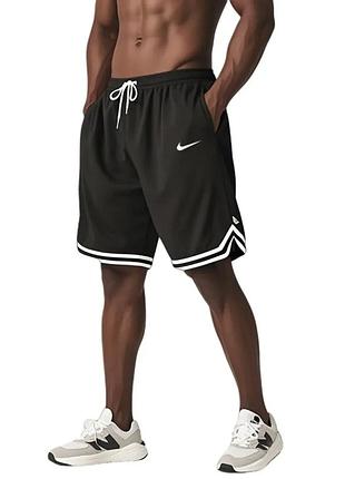 Спортивные мужские шорты nike черные , турецкая двунитка