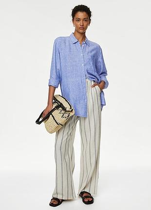 M&s linen лляна сорочка льняная рубашка