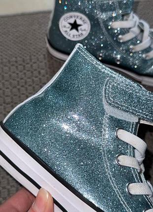 Converse кеди оригінал блискучі високі на дівчинку оригінал оригинал на девочку высокие кеды блестящие 4