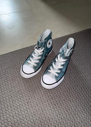 Converse кеди оригінал блискучі високі на дівчинку оригінал оригинал на девочку высокие кеды блестящие 10