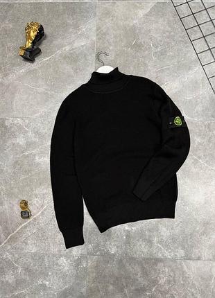 Свитер теплый стон айленд stone island гольф мужской черный свитер stone island черный свитер стон айленд m,l,xl,xxl,3xl 3xl