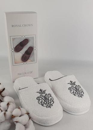 Тапочки maison d'or royal crown white