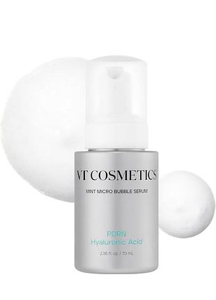 Освіжаюча сироватка з pdrn та гіалуроновою кислотою vt cosmetics pdrn hyluronic mint micro bubble serum