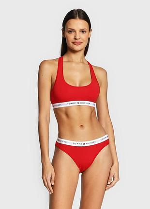 Женский комплект топ и трусики бикини tommy hilfiger красные