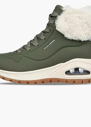 Urbanshop com ua ботинки женские skechers uno rugged - fall air olive 167274-olv размеры запитуйте
