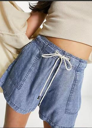Женские джинсовые шорты river island из лиоцелла на резинке большой размер