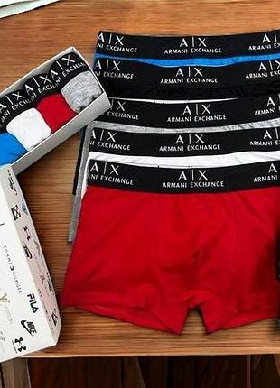Боксеры трусы мужские 5 шт в коробке armani / мужские боксери / чоловічі труси нижнее белье xl exz0