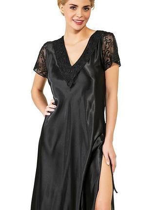 Женская атласная ночная сорочка, больших размеров jasmine 1867 2xl, бордо