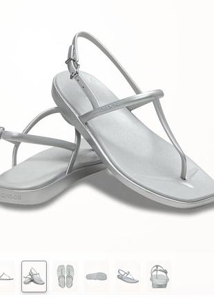 Crocs miami flip flops вьетнамки босоножки серебристые