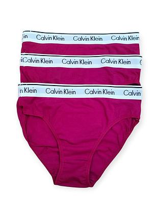 Жіночі трусики-сліпи calvin klein малиновий колір 3шт.